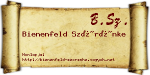 Bienenfeld Szörénke névjegykártya